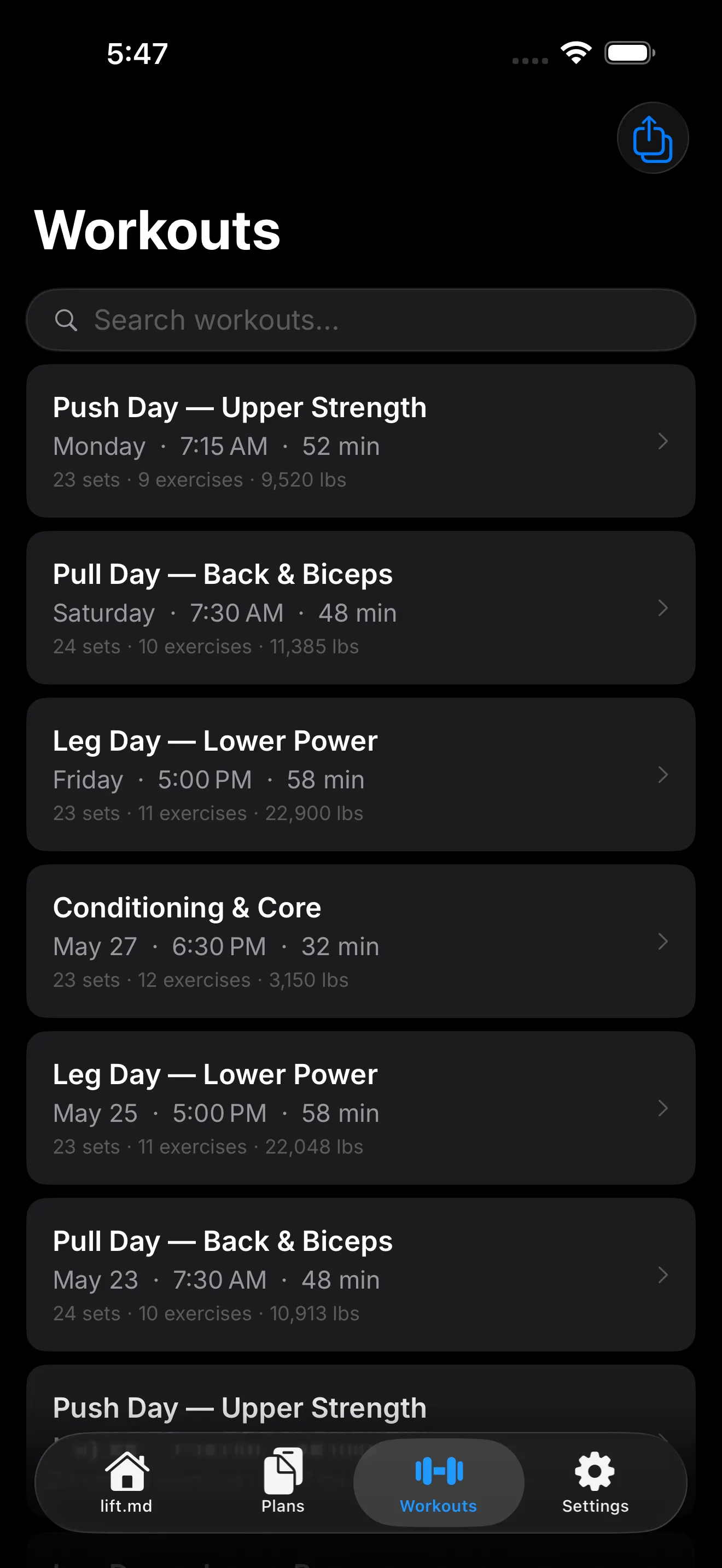 lift.md workout history