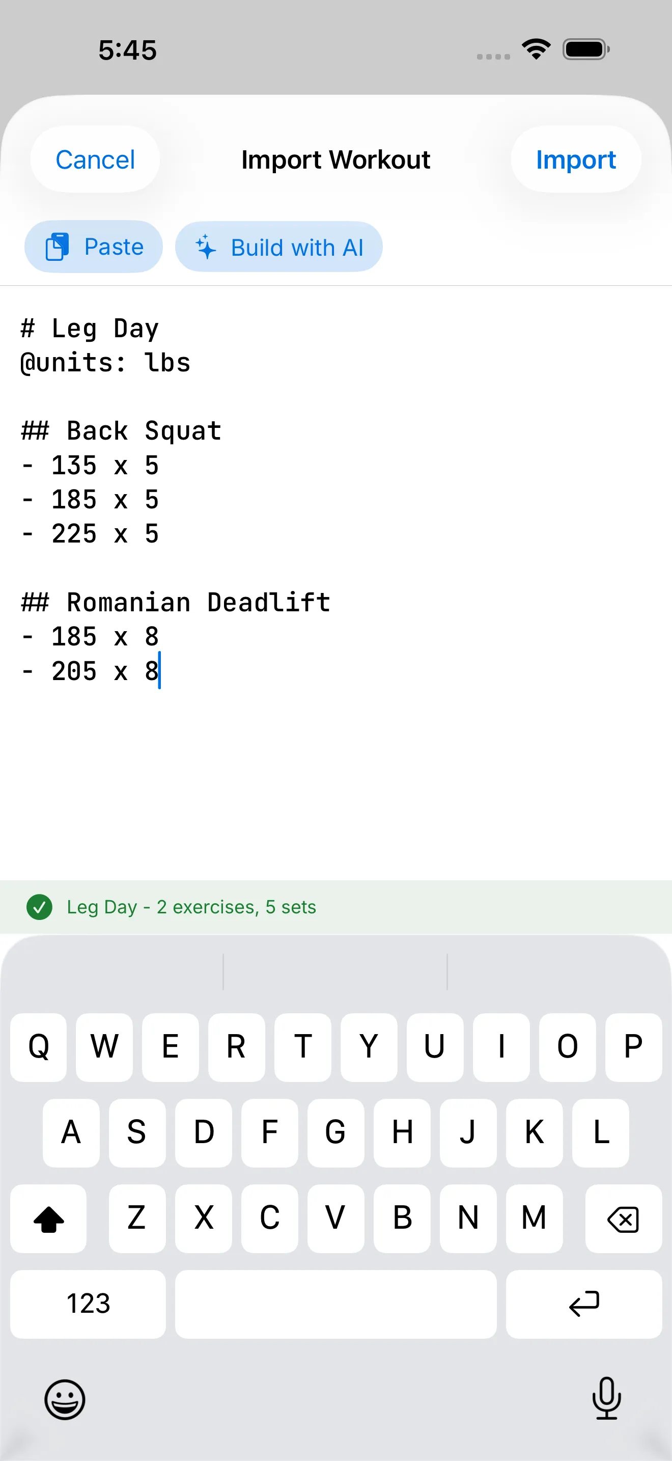 lift.md workout entry editor
